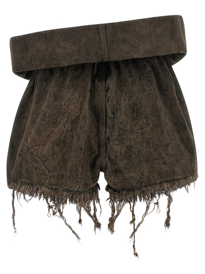 Denim Shorts by Rick Owens for women in denim cotton gray features an unrivaled comfort and long short with an unrivaled comfort .