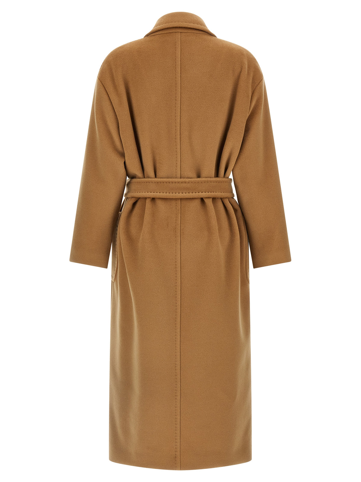 Max Mara Women's Wool Overcoat - Beige Camel Jacquard Monogram