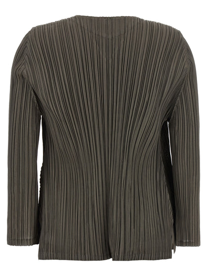 PLEATS PLEASE ISSEY MIYAKE Bicolor Polyester Cardigan
