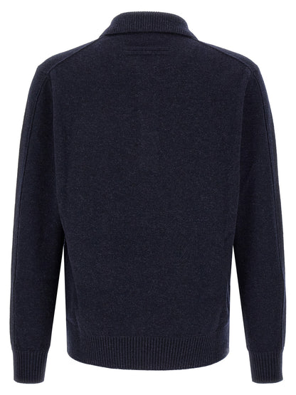 ZEGNA Blue Wool Polo Shirt