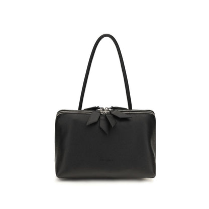 The Attico Black Calf Leather Bos Taurus Shoulder Bag
