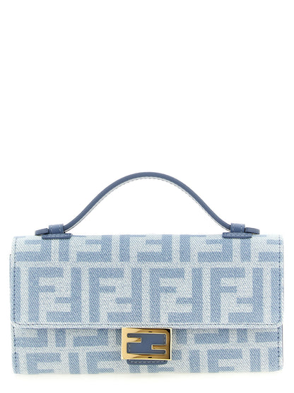 Fendi Blue Cotton Cardholder