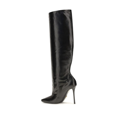 Dolce & Gabbana Black Calf Leather Bos Taurus High Heel Boots