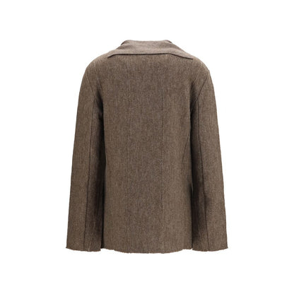 Giorgio Armani Brown Wool Oves Aries Full-Length Jacket