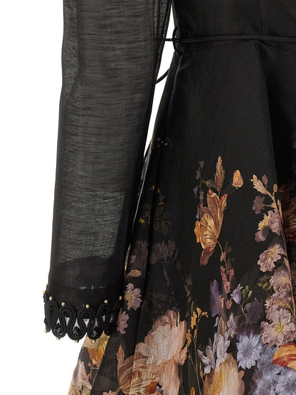 Zimmermann Multicolor Linen Short Dress