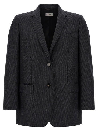 Alberto Biani Women's Single Breasted Wool Blazer - Gray