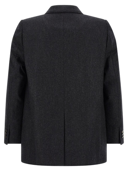 Alberto Biani Women's Single Breasted Wool Blazer - Gray