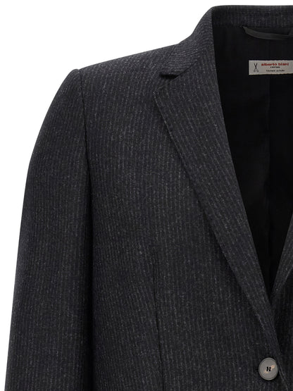 Alberto Biani Women's Single Breasted Wool Blazer - Gray