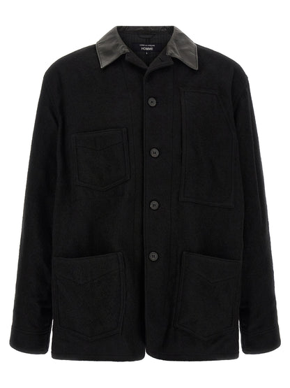 Comme Des Garçons Black Wool Full-Length Jacket