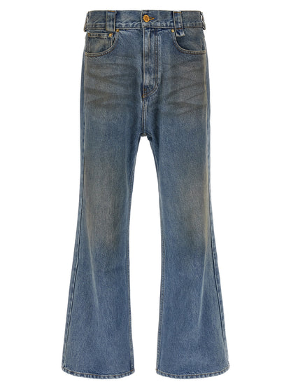 WILLY CHAVARRIA Blue Cotton Flared Jeans