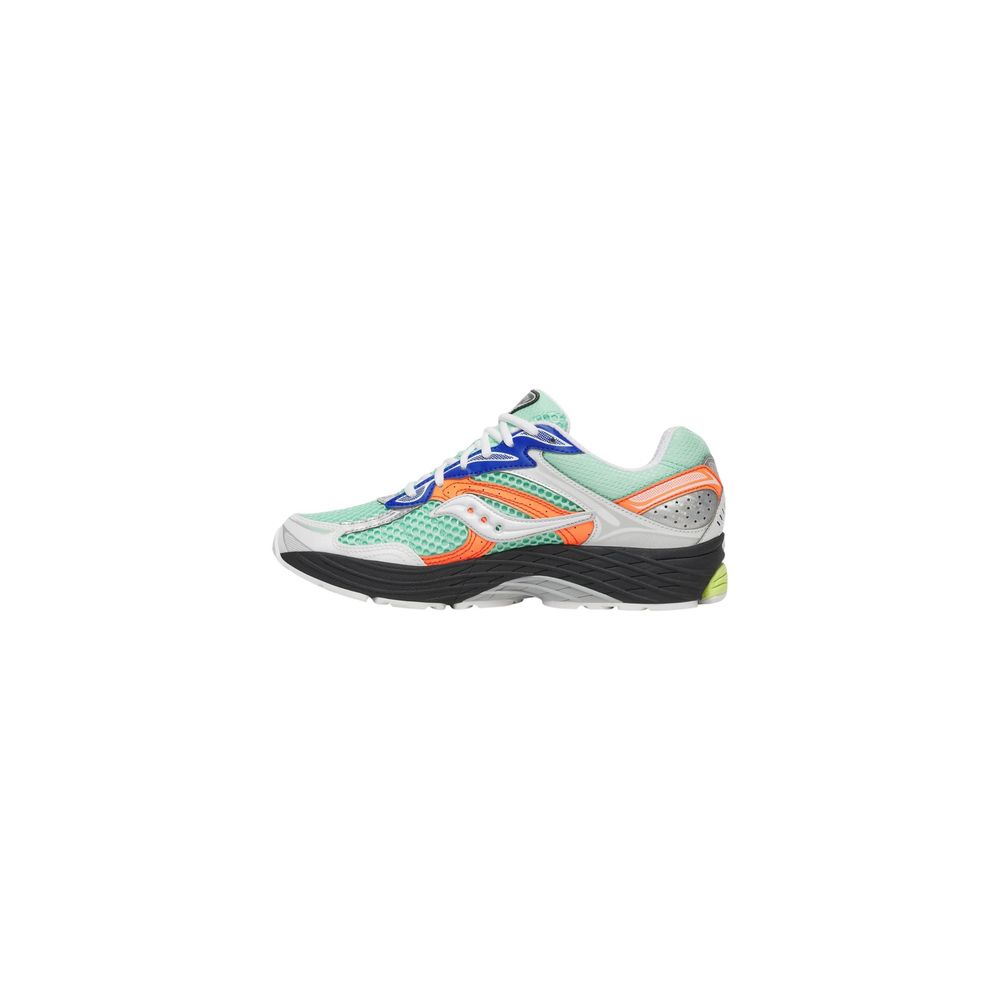 Athletic Sneakers by Saucony for men in synthetic textile & mesh green presents a sleek silhouette, perfectly capturing the athletic style essence of Men's Athletic Synthetic Textile & Mesh Sneakers with its sleek design and premium finish.