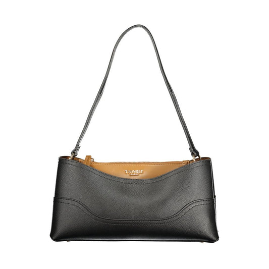 Twinset Nero Polyurethane Women Bag with Compartments and Central Pocket