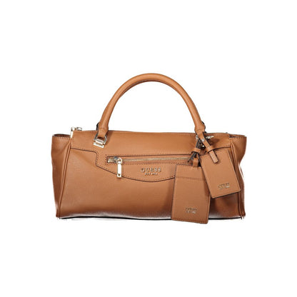 Handbag by Guess Jeans for women in polyethylene brown features a refined silhouette, showcasing a secure zipper, organized document-holder, external-pockets & internal-pockets, and versatile shoulder-strap, adjustable-strap & handle for a refined finish.