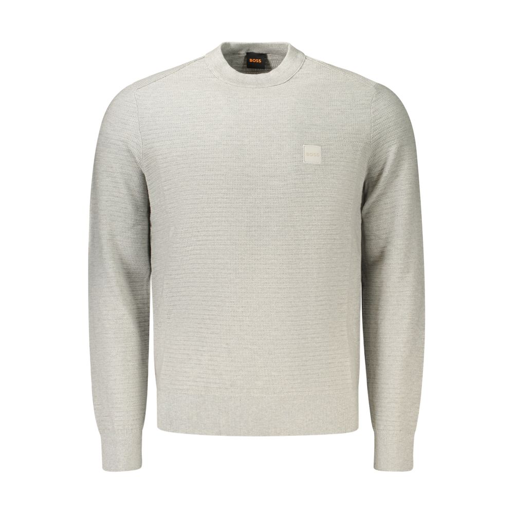 Sweatshirt by Hugo Boss for men in cotton gray presents a smart casual silhouette, featuring a smart casual crew neckline and for a sophisticated look.