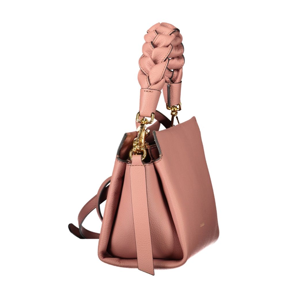 This Handbag by Coccinelle for women in leather and pink presents a sculptural silhouette featuring a secure zipper & magnetic, ample external-pockets & internal-pockets, and versatile shoulder-strap & adjustable-strap for a sculptural finish.