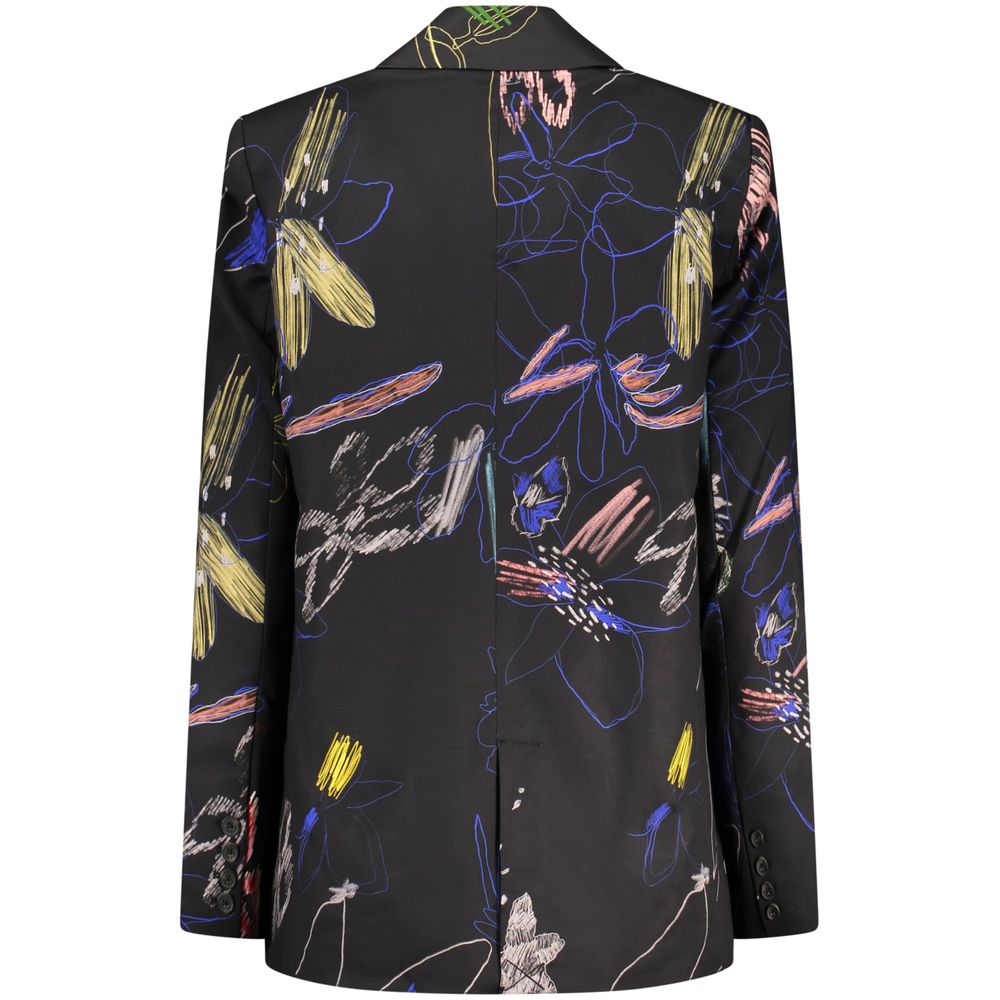 Blazer by Desigual for women in cotton black & patterned showcases a polished silhouette, highlighted by a refined and polished for a sophisticated finish.