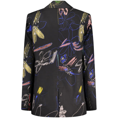 Blazer by Desigual for women in cotton black & patterned showcases a polished silhouette, highlighted by a refined and polished for a sophisticated finish.