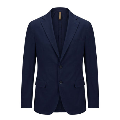 Blazer by Roberto Pepe Luxury for men in stretch cotton blue features an sartorial silhouette, showcasing a sophisticated and sartorial for a truly sartorial finish.