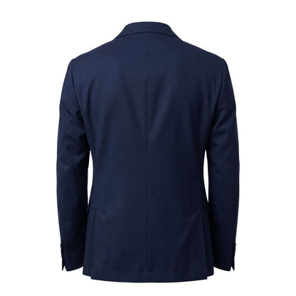 Blazer by Roberto Pepe Luxury for men in stretch cotton blue showcases a polished silhouette, highlighted by a refined and polished for a sophisticated finish.
