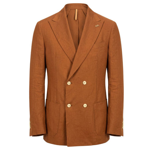 Roberto Pepe Luxury Brown Linen Men's Jacket