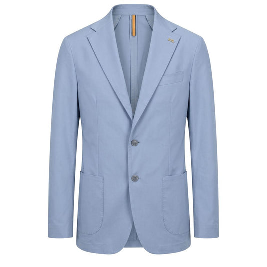 Roberto Pepe Luxury Light Blue Cotton Men Jacket