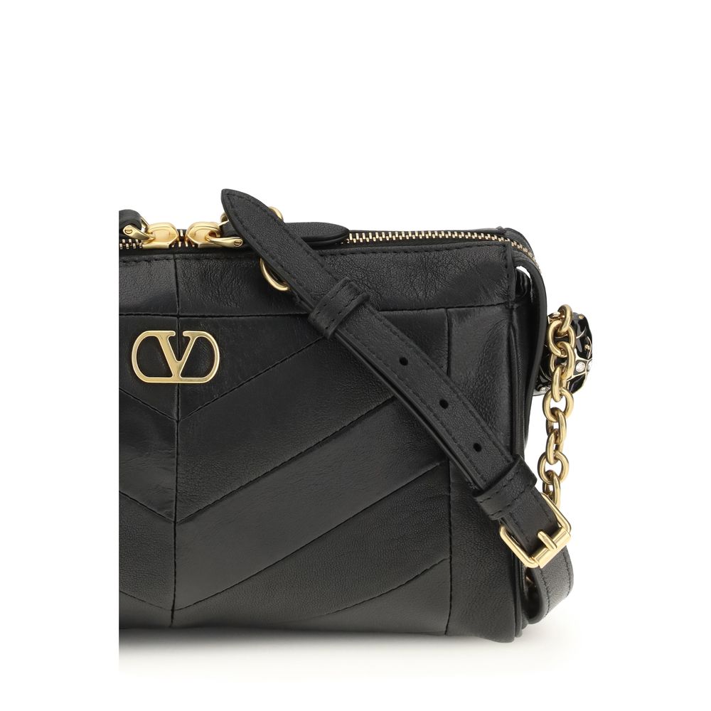 Valentino Garavani Black Napa Leather / Calf Bos Taurus Shoulder Bag