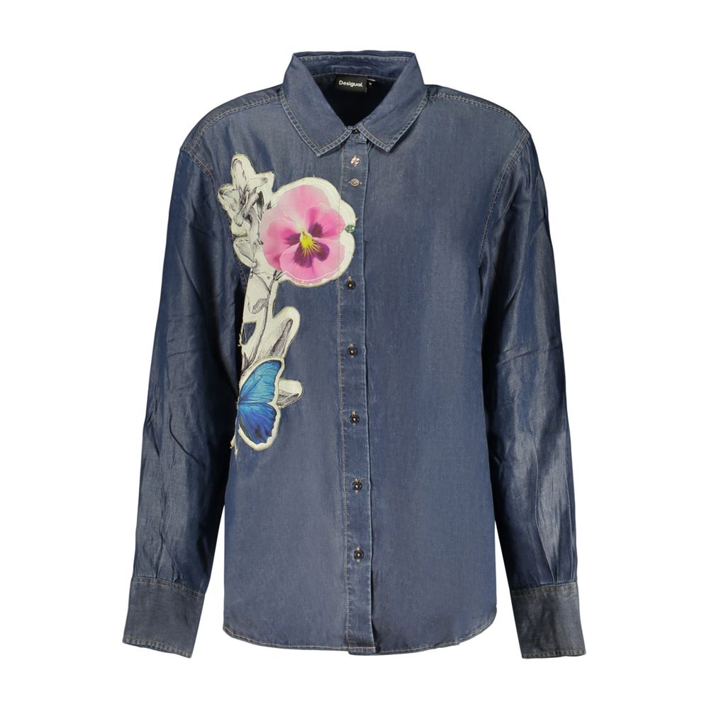 Desigual Blue Lyocell Womens Shirt