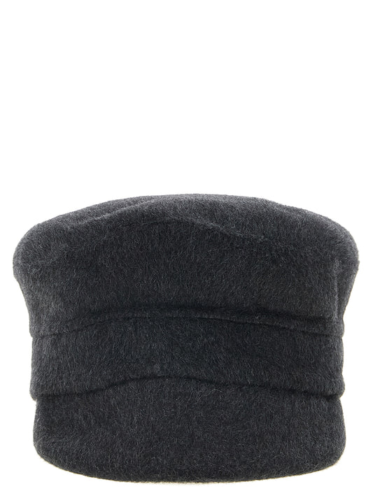 This Hat by P.A.R.O.S.H. for women in wool gray features a exquisite silhouette, artfully capturing the sophisticated design and premium aesthetic of the Wool Hat.