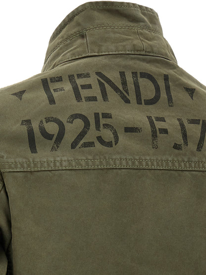 Fendi Bicolor Cotton Full-Length Jacket