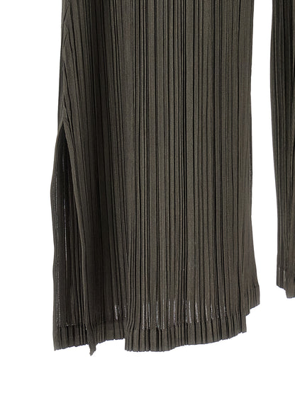 PLEATS PLEASE ISSEY MIYAKE Gray Polyester Casual Pants