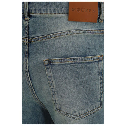 Alexander McQueen Blue Cotton Flared Jeans
