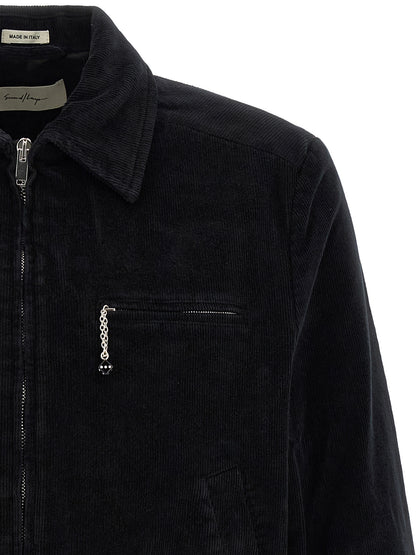 SECOND/LAYER Black Cotton Full-Length Jacket