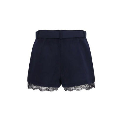 Self-Portrait Blue Wool Oves Aries Bermuda Shorts
