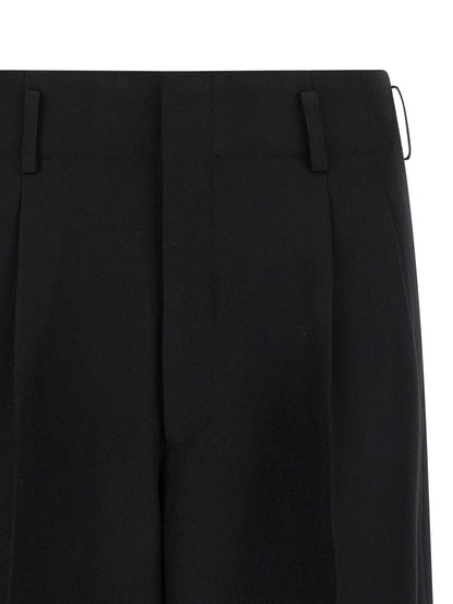 Comme Des Garçons Black Wool Cropped Pants