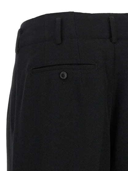 Comme Des Garçons Black Wool Cropped Pants