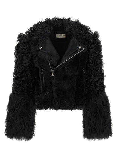 Fendi Black Lamb Leather Biker Jacket