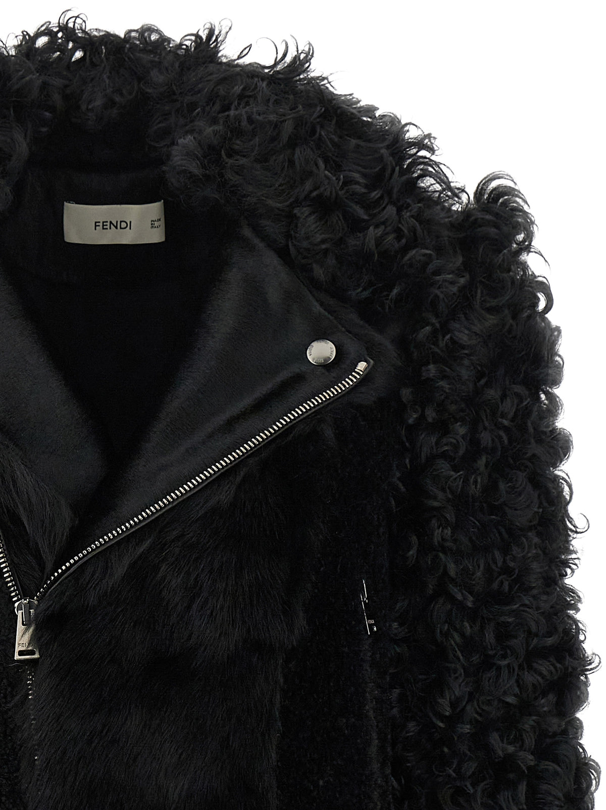 Fendi Black Lamb Leather Biker Jacket