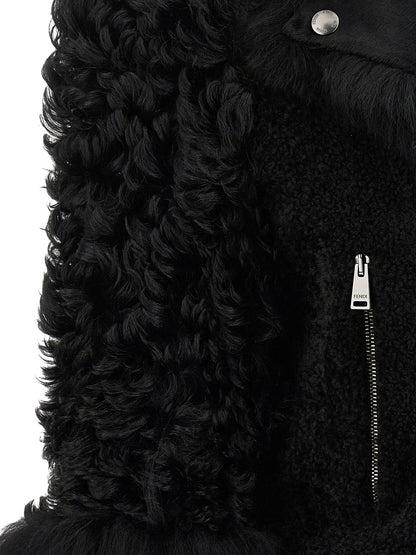 Fendi Black Lamb Leather Biker Jacket