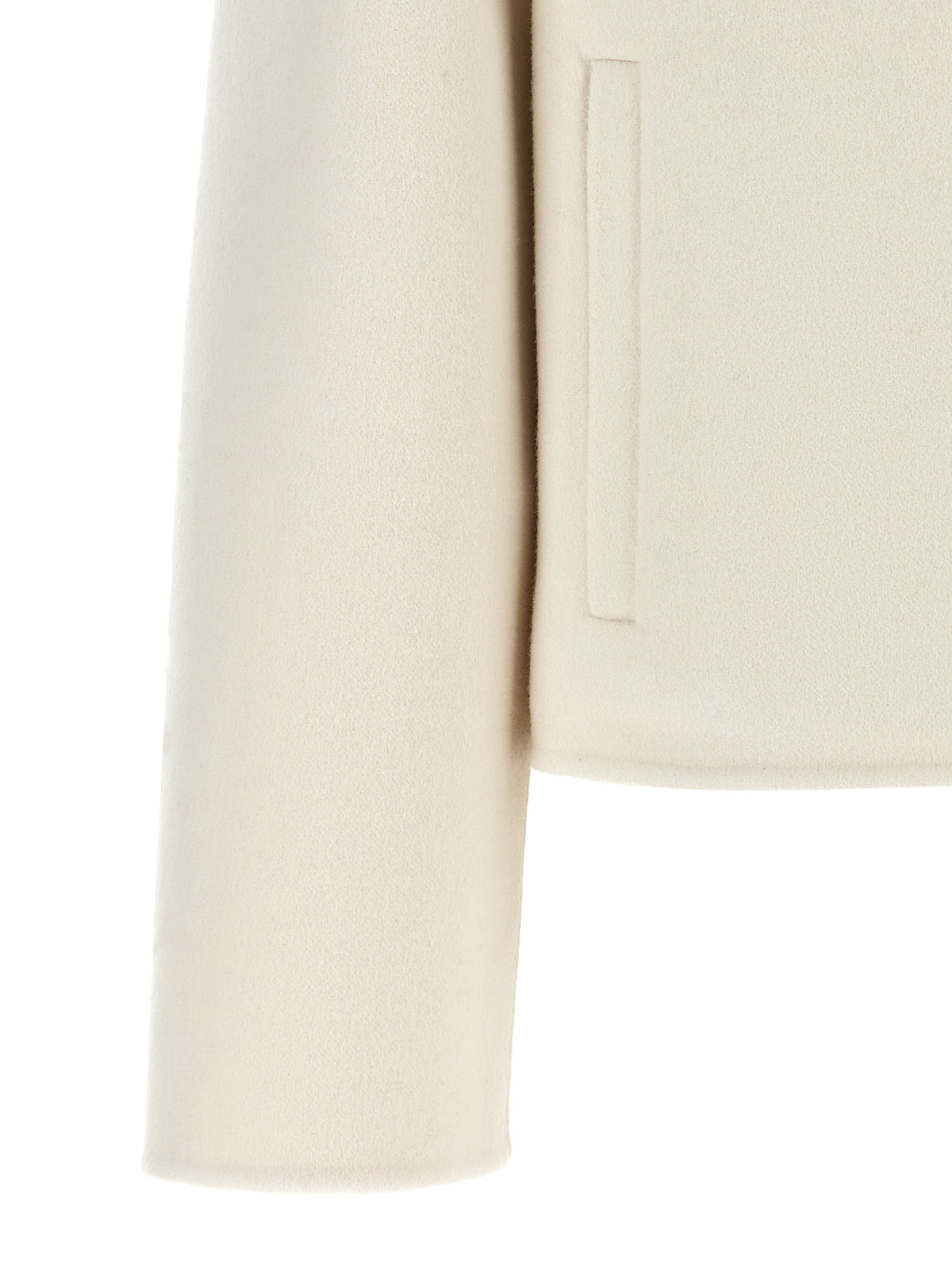 Fendi White Virgin Wool Full-Length Jacket
