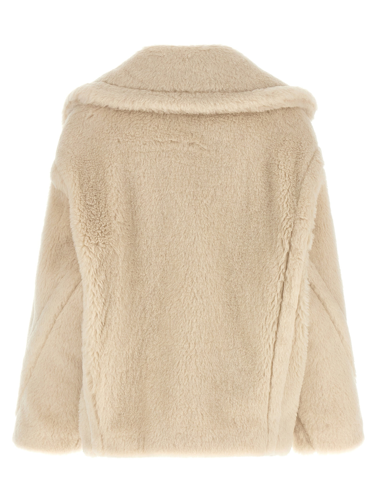 Max Mara White Alpaca Leather Coat