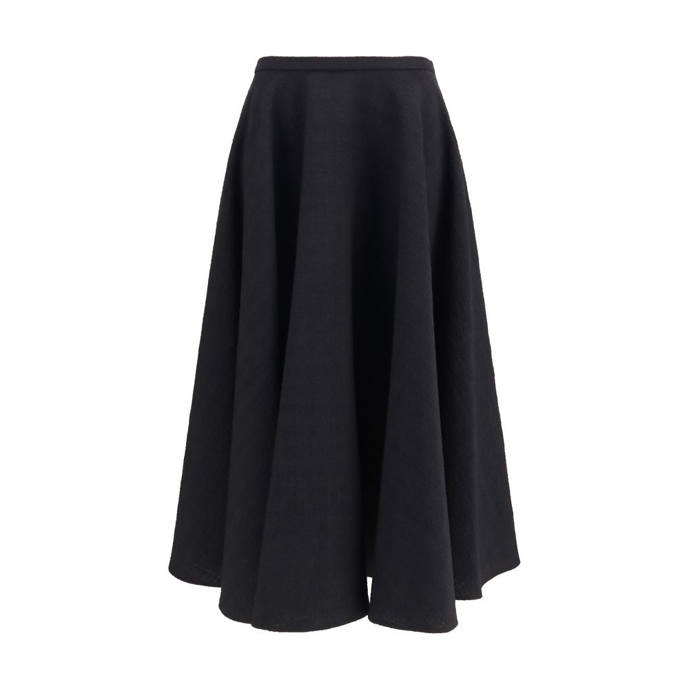 Lardini Black Wool Oves Aries Midi Skirt