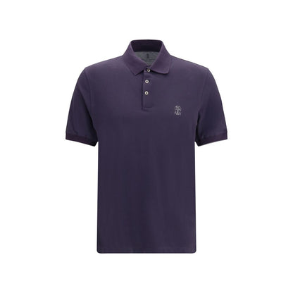 Brunello Cucinelli Purple Cotton Polo Shirt