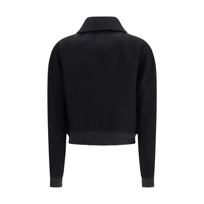 Ami Paris Black Wool Oves Aries Bomber
