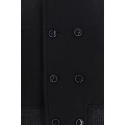 Ami Paris Black Wool Oves Aries Bomber