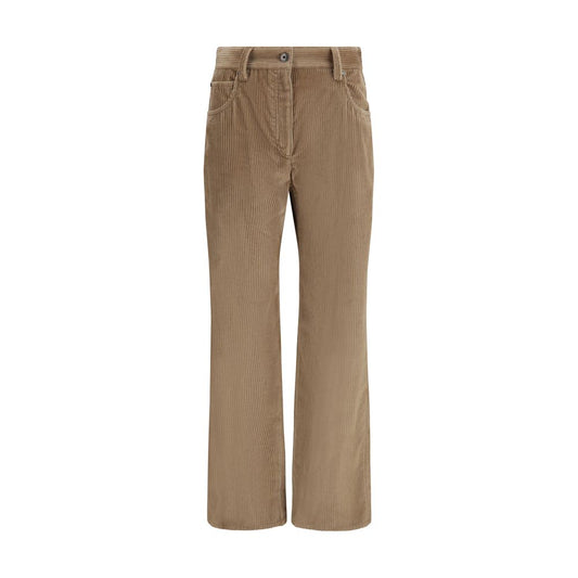 Brunello Cucinelli Brown Cotton Casual Pants