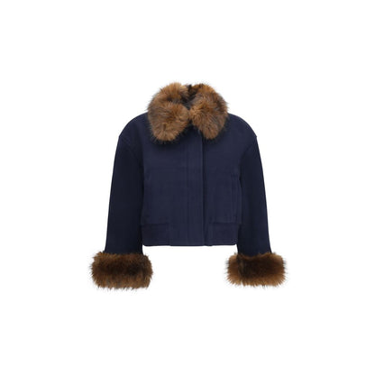 Self-Portrait Blue Wool Oves Aries Jacket