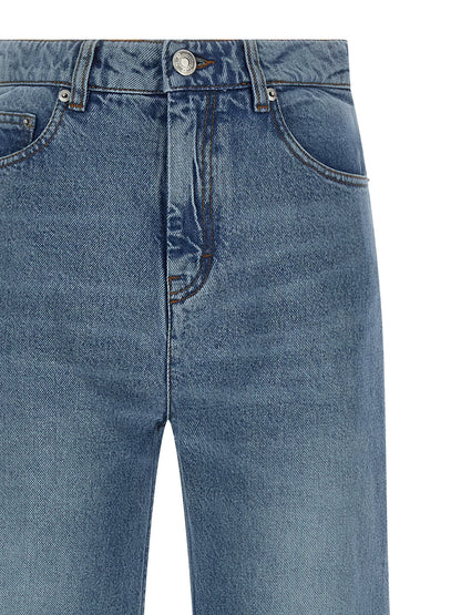 Ami Paris Blue Cotton Flared Jeans
