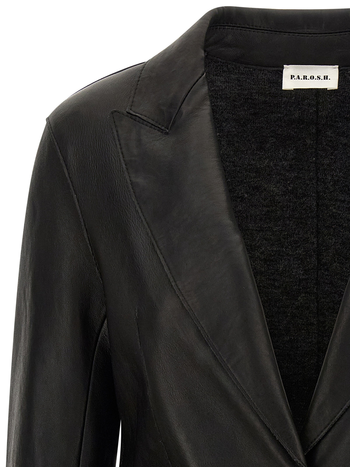 P.A.R.O.S.H. Black Lamb Leather Blazer