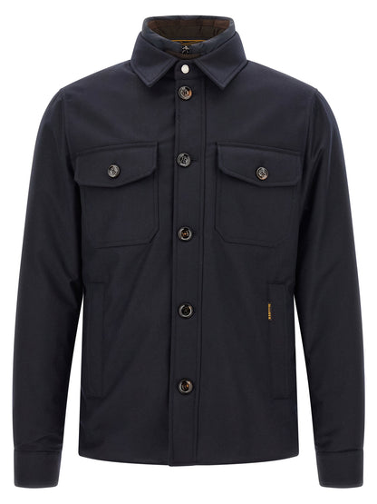 MooRER Blue Wool Full-Length Jacket
