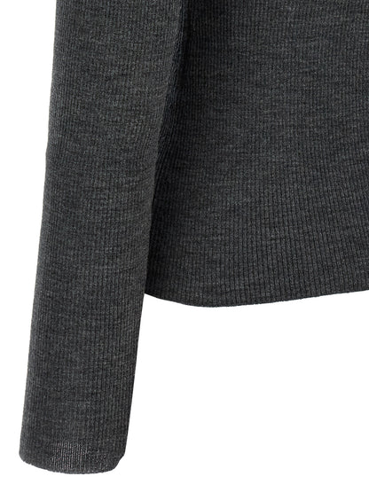 Max Mara Gray Virgin Wool Cardigan
